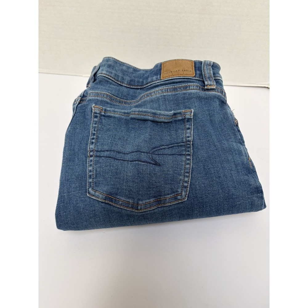 American Eagle Next Level Stretch Mid-Rise Kick Boot Denim Jeans Size 10 Short